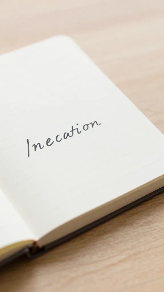 closeup of a notepad with handwritten ideas on a wooden table surface, natural soft light, shallow depth of field, clean neutral background