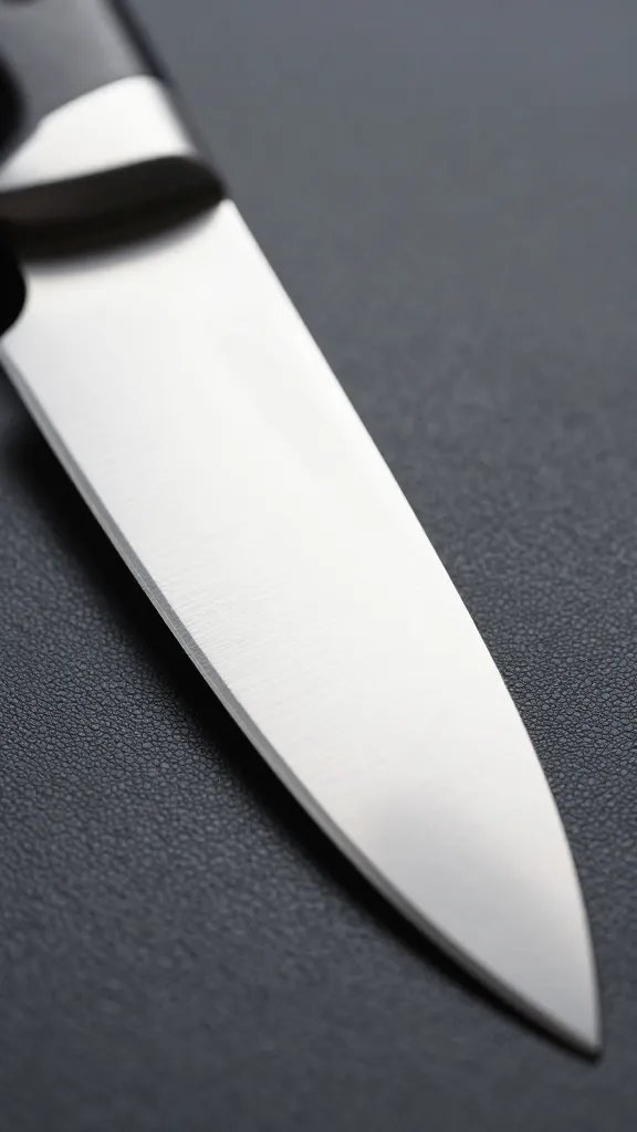 macro detail of a sharp craft knife blade with protective guard on a cutting mat