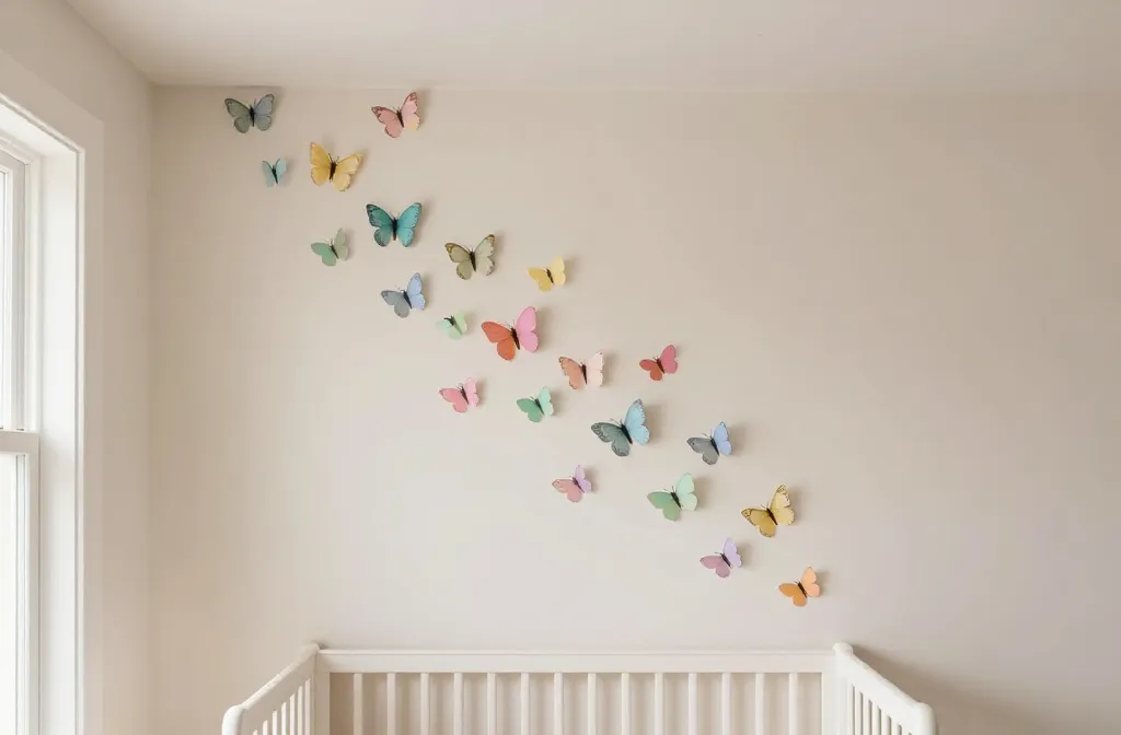 13 Paper Butterfly and Bird Ideas for Nursery Walls